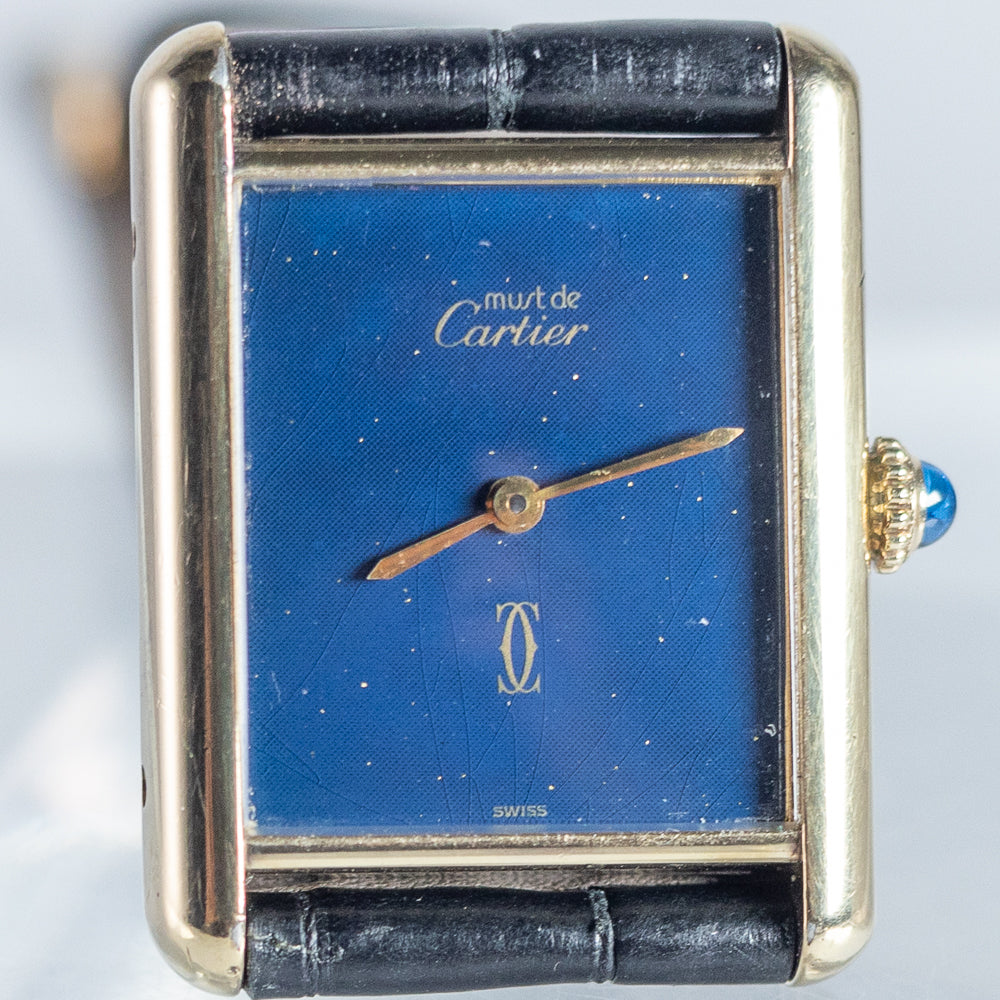 CARTIER LM MUST DE TANK LAPIS LAZURI - Like　Box and Warranty Papers