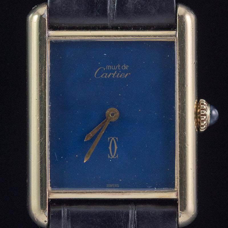 CARTIER LM MUST DE TANK LAPIS LAZURI - Like　Box and Warranty Papers