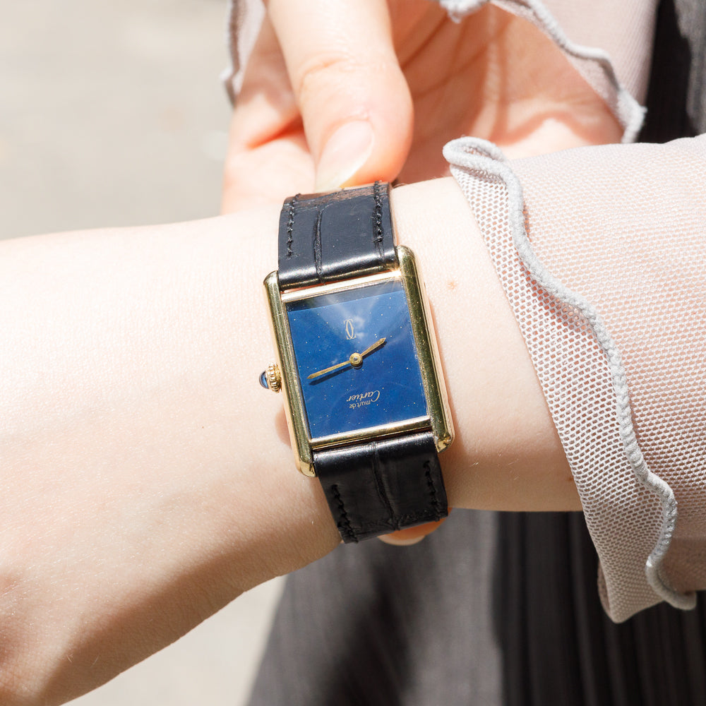 CARTIER LM MUST DE TANK LAPIS LAZURI - Like　Box and Warranty Papers