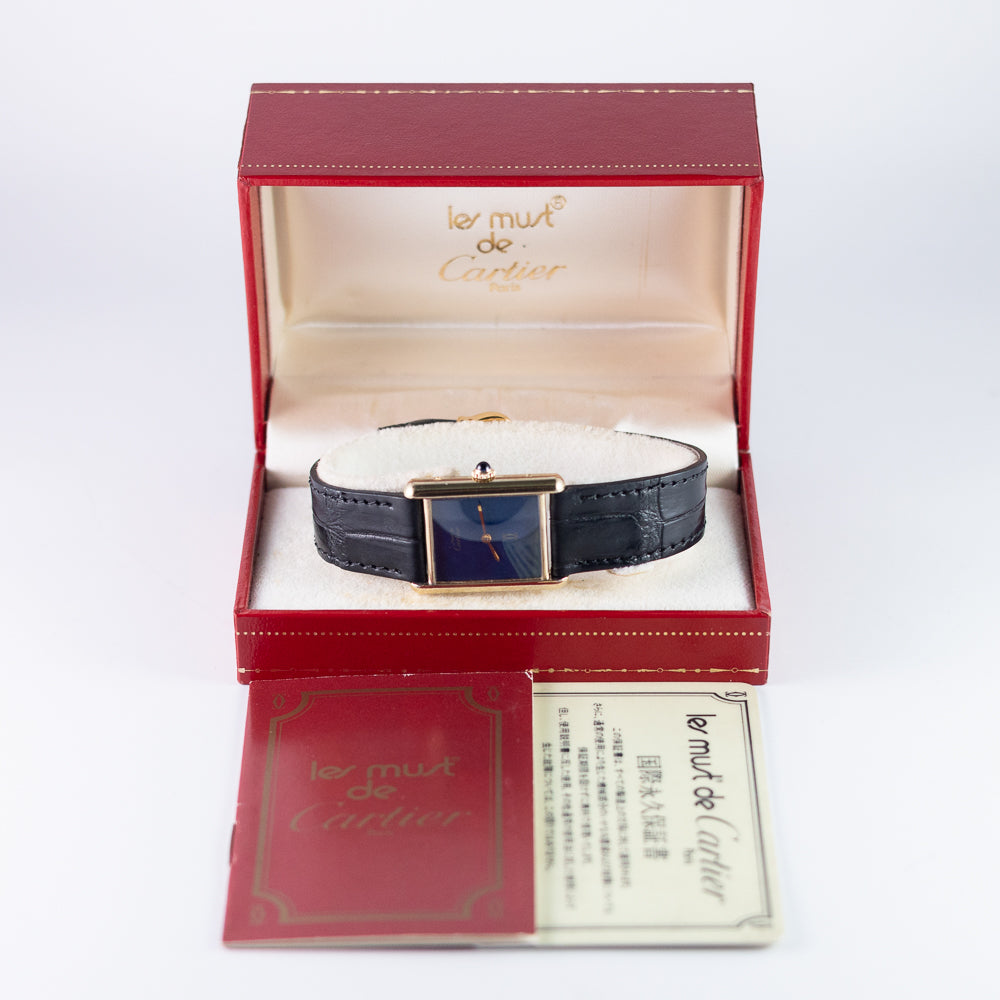 CARTIER LM MUST DE TANK LAPIS LAZURI - Like　Box and Warranty Papers