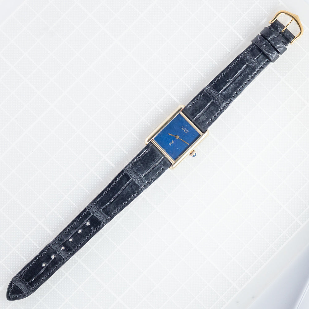 CARTIER LM MUST DE TANK LAPIS LAZURI - Like　Box and Warranty Papers