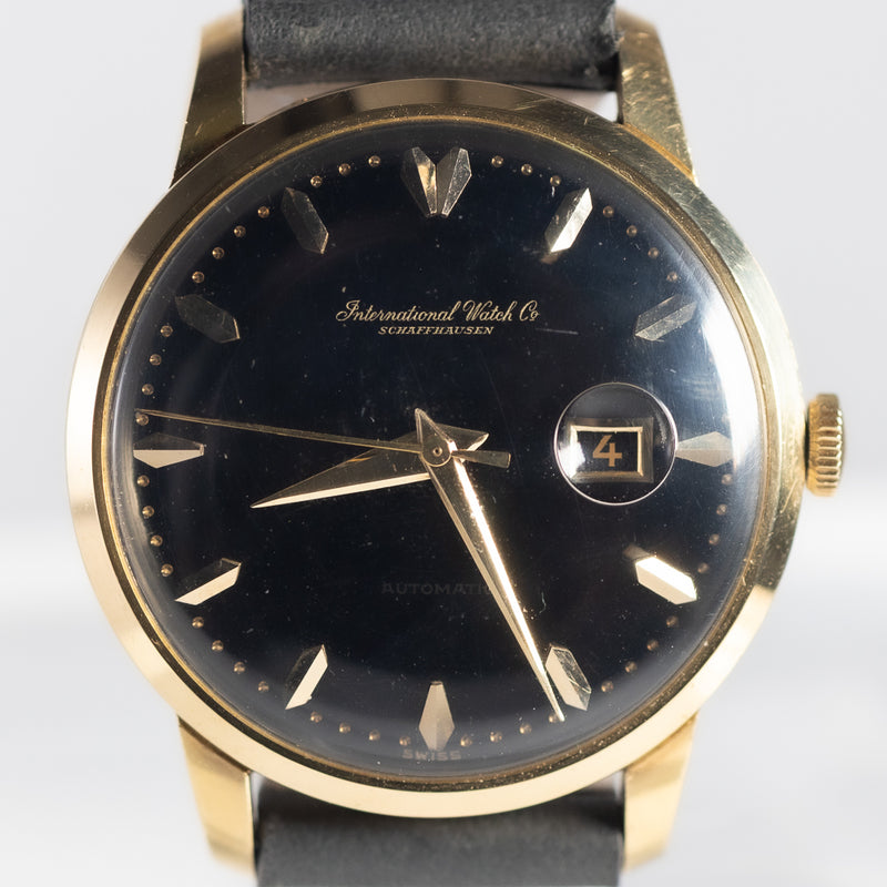 IWC Black Gilt Dial 18KYG Cal.8531