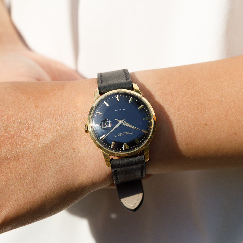 IWC Black Gilt Dial 18KYG Cal.8531