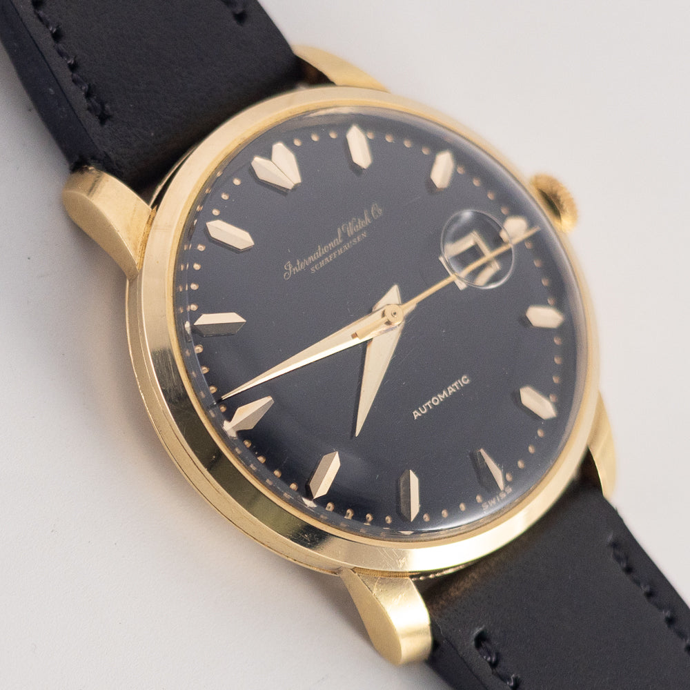 IWC Black Gilt Dial 18KYG Cal.8531