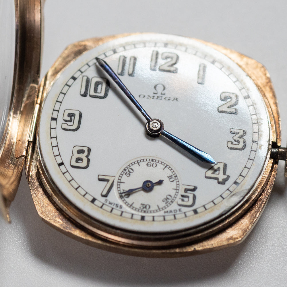 OMEGA NO CRACK Porcelain Dial 9K Yellow Gold DENNISON Ref.12701