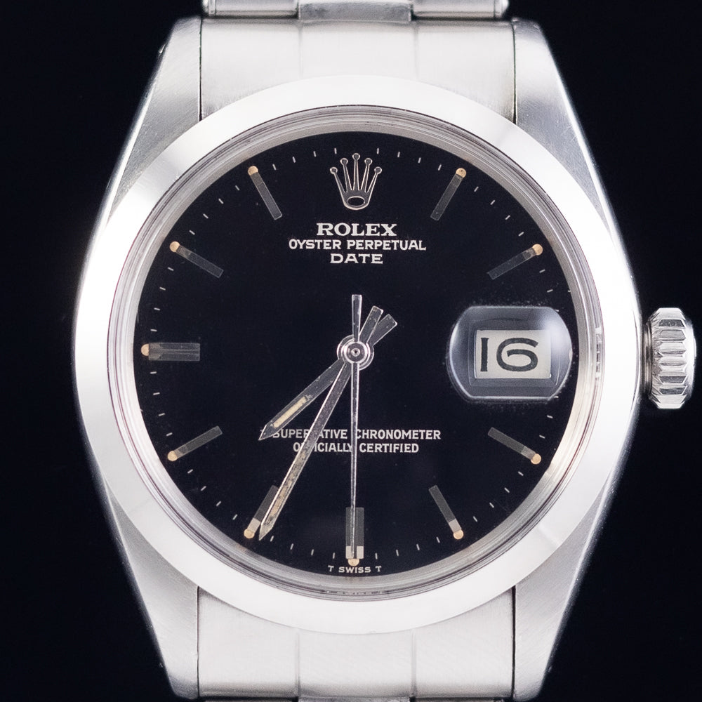 ROLEX OYSTER PERPETUAL DATE Black Gilt Dial Ref.1500