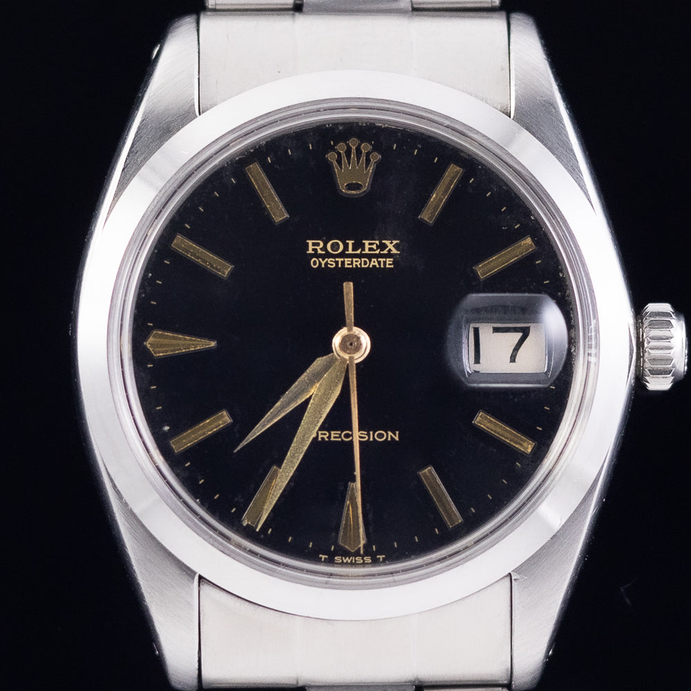 ROLEX OYSTERDATE Black Gilt No Lum Re.6694