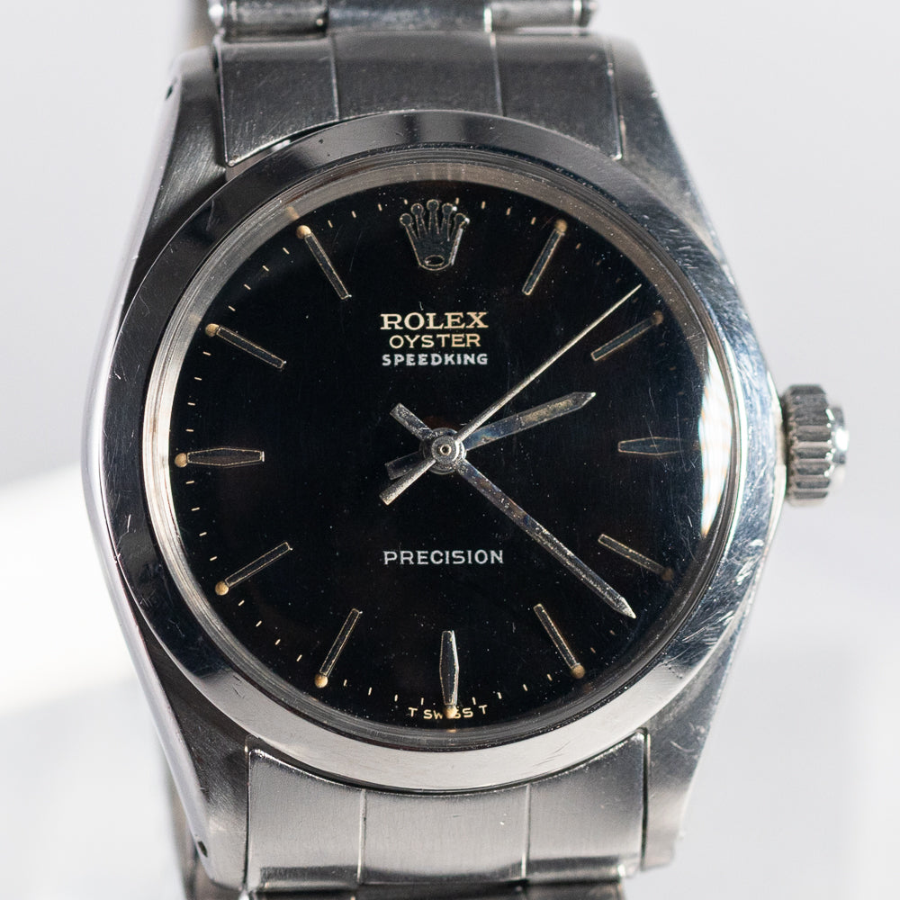 ROLEX OYSTER SPEEDKING Black Gilt Dial Ref.6430