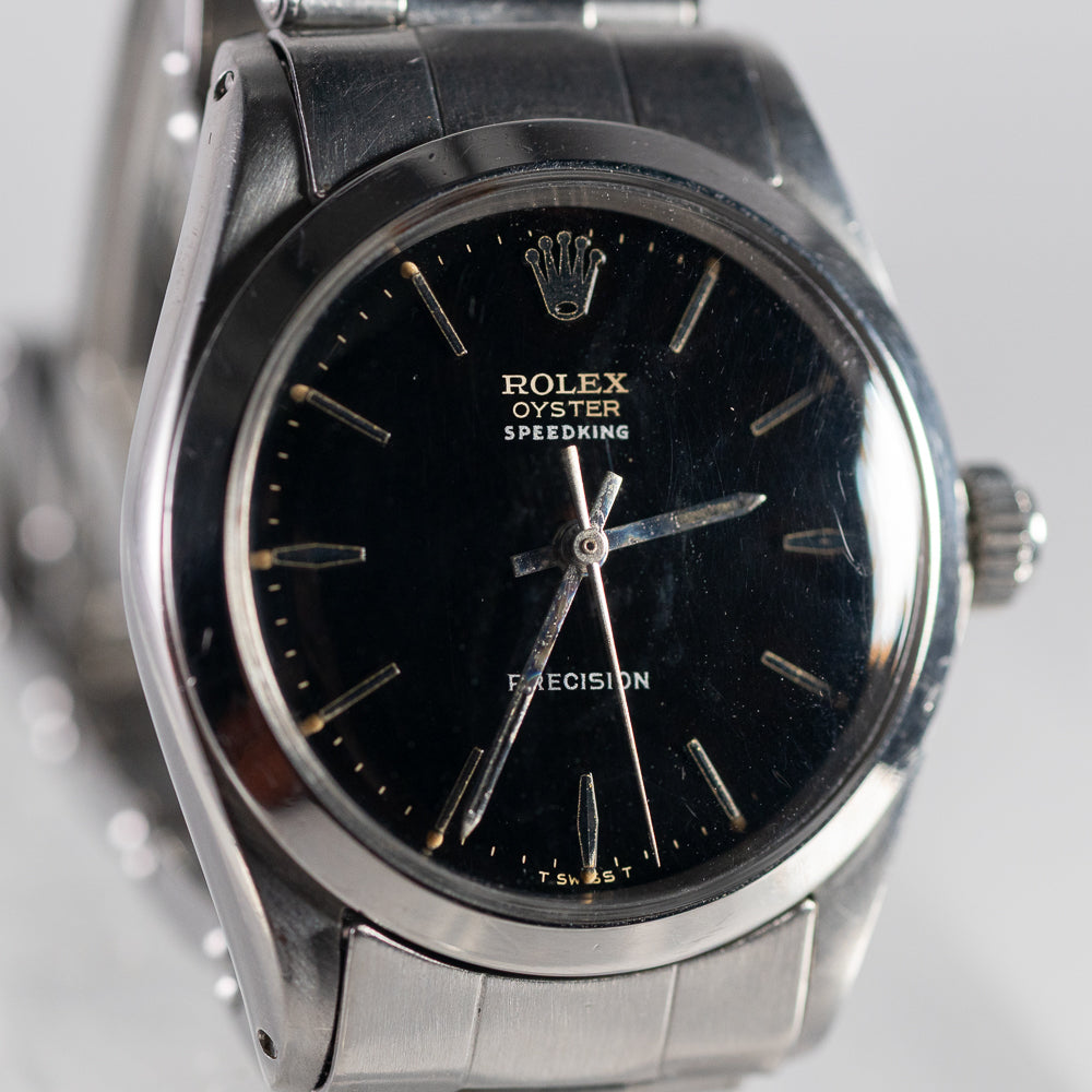 ROLEX OYSTER SPEEDKING Black Gilt Dial Ref.6430