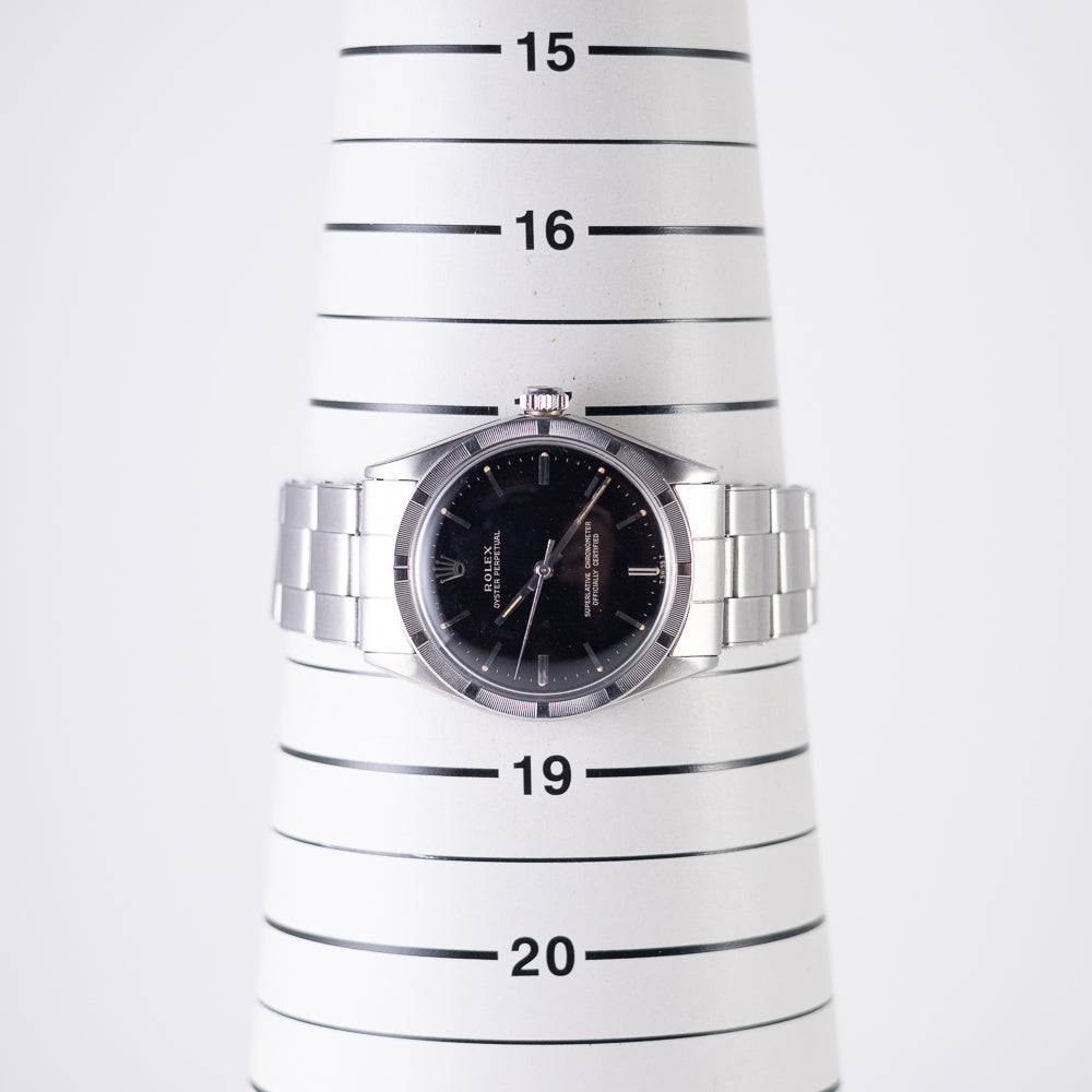 ROLEX OYSTER PERPETUAL Black Gilt Dial  Ref.1007  BOX and Paper