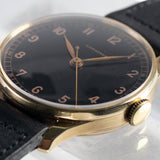 LONGINES Cal.27.0 14K Yellow Gold Black Gilt Dial