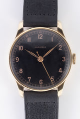 LONGINES Cal.27.0 14K Yellow Gold Black Gilt Dial
