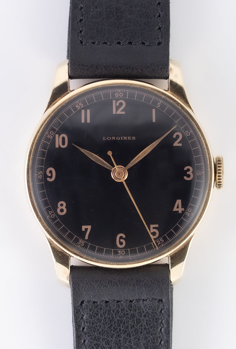 LONGINES Cal.27.0 14K Yellow Gold Black Gilt Dial – TIMEANAGRAM