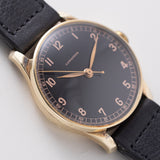 LONGINES Cal.27.0 14K Yellow Gold Black Gilt Dial
