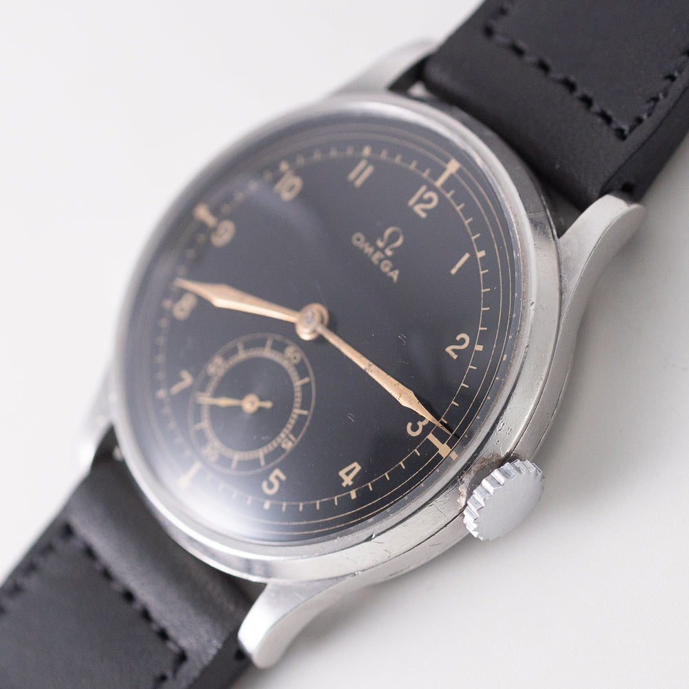 OMEGA Oversize 37.5mm Two Tone Black Gilt dial Cal.26.5SOB
