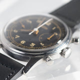 ANGELUS waterploof Chronograph Black Gilt Dial Cal.215