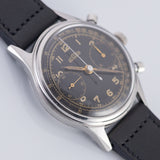 ANGELUS waterploof Chronograph Black Gilt Dial Cal.215
