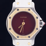 CARTIER SM SANTOS OCTAGON Ref.0907 Burgundy Automatic BOX