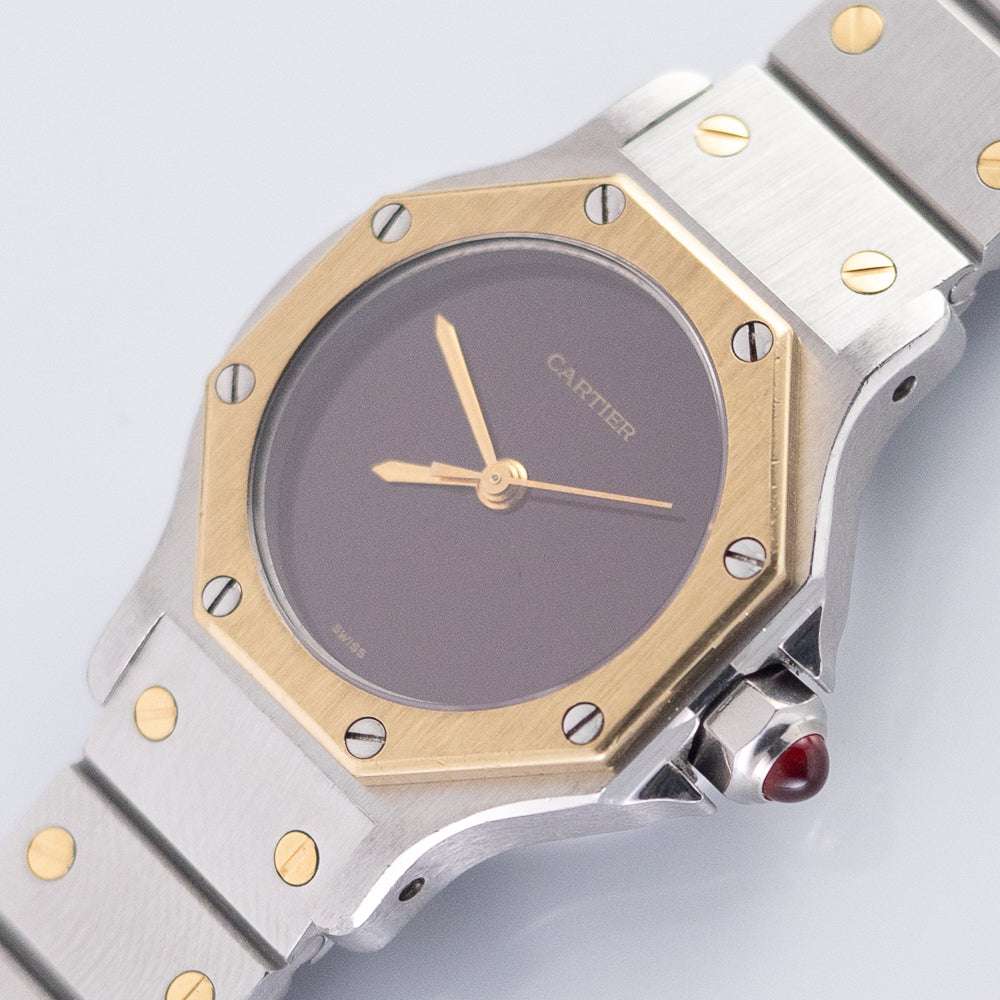 CARTIER SM SANTOS OCTAGON Ref.0907 Burgundy Automatic BOX