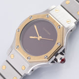 CARTIER SM SANTOS OCTAGON Ref.0907 Burgundy Automatic BOX