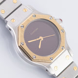 CARTIER SM SANTOS OCTAGON Ref.0907 Burgundy Automatic BOX