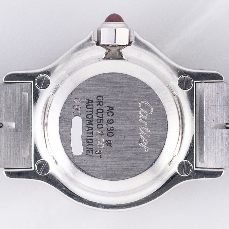 CARTIER SM SANTOS OCTAGON Ref.0907 Burgundy Automatic BOX