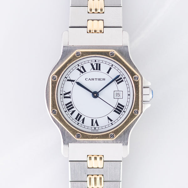 CARTIER LM SANTOS OCTAGON Automatic Ref.2966 Godron Bracelet