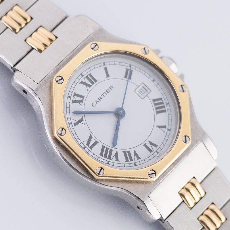 CARTIER LM SANTOS OCTAGON Automatic Ref.2966 Godron Bracelet