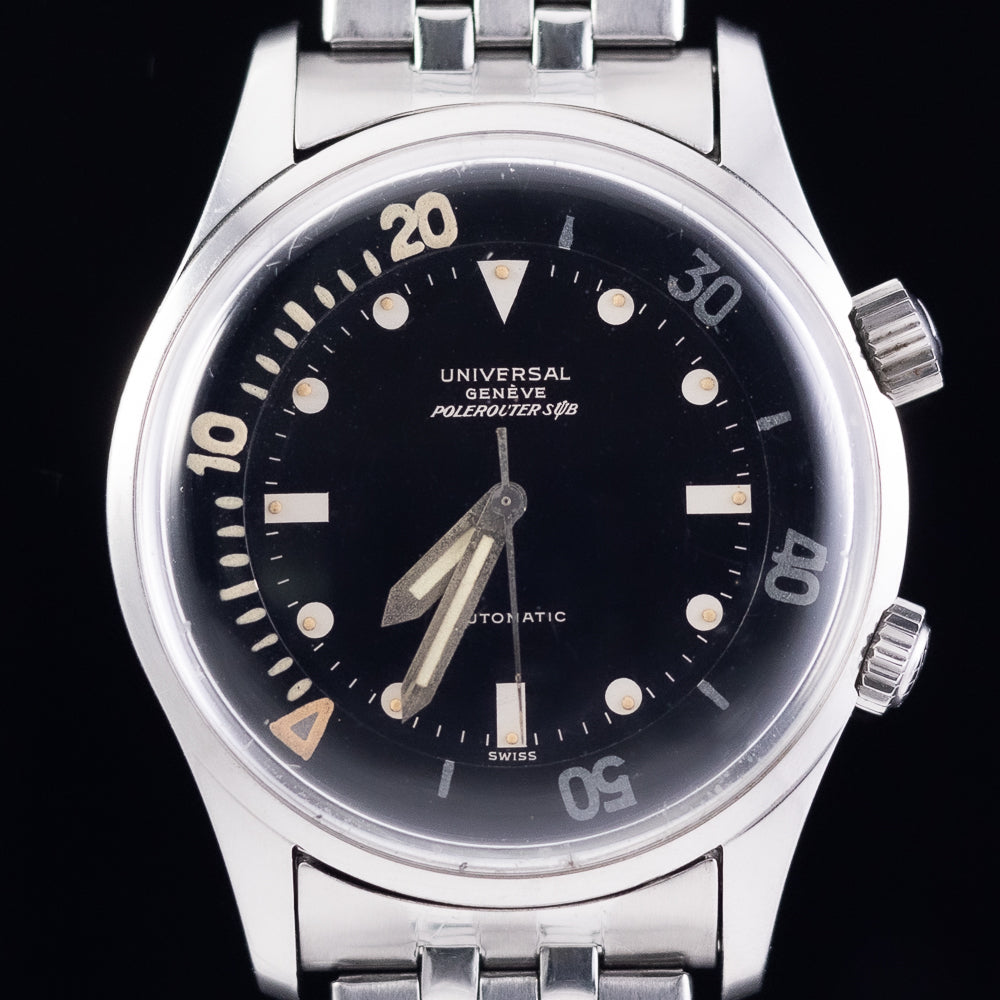 UNIVERSAL GENEVE POLEROUTER SUB MK3 Ref.20369 Mega Fat Kissing Font inner Bezel