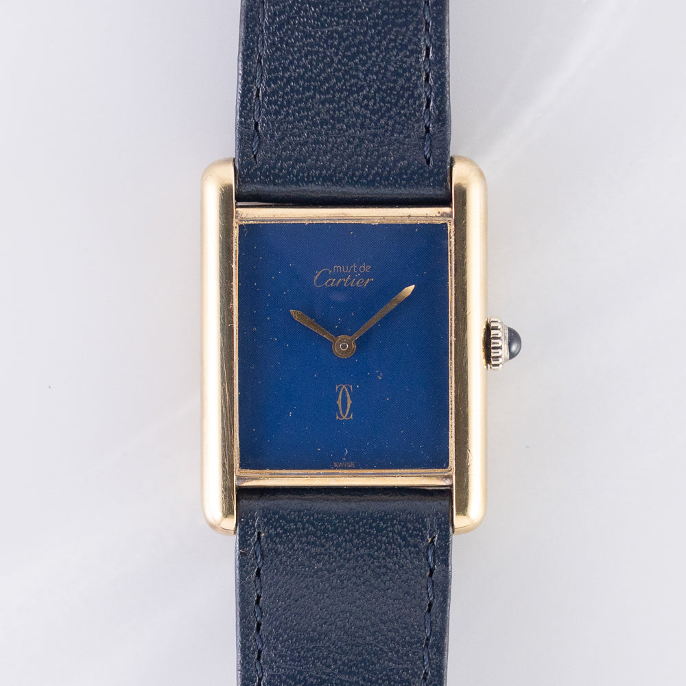 CARTIER LM MUST DE TANK LAPIS LAZURI - Like　Box and Warranty Papers