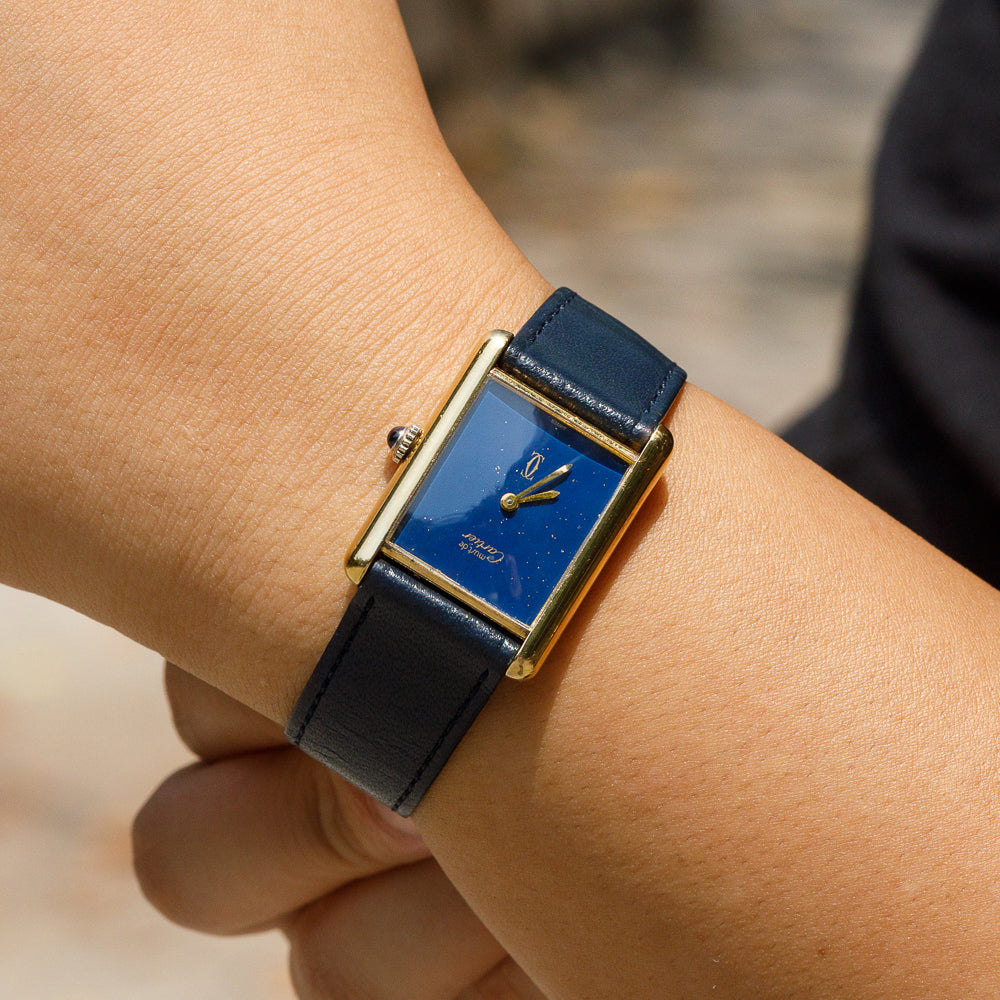 CARTIER LM MUST DE TANK LAPIS LAZURI - Like　Box and Warranty Papers