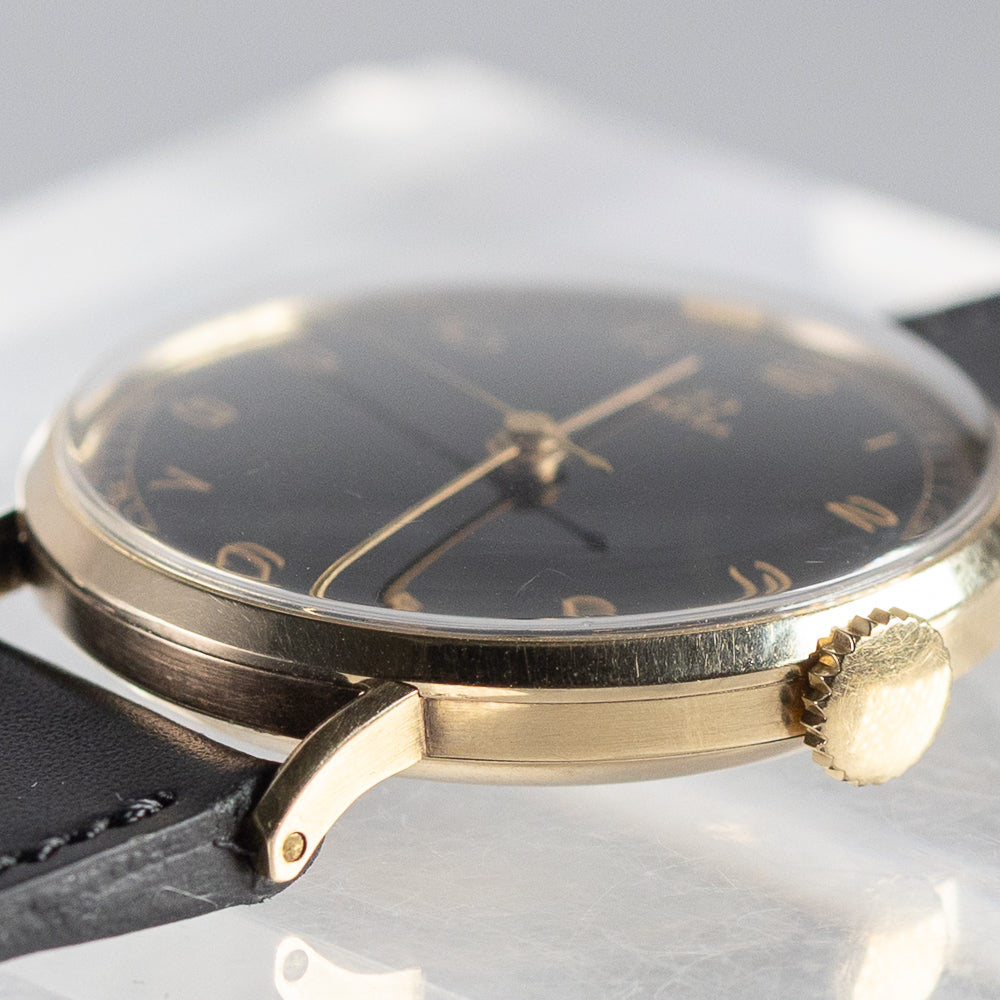 OMEGA Cal.30SCT1 Black Gilt Dial 14K Yellow Gold