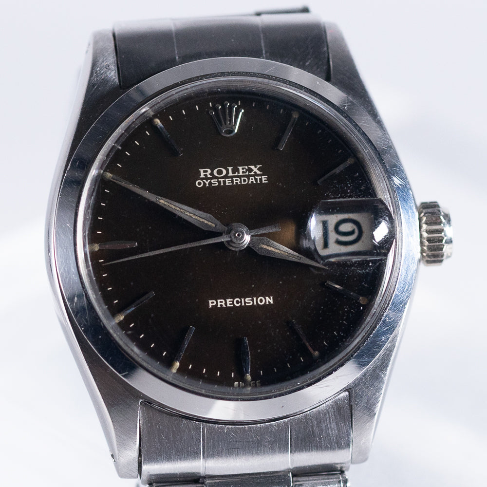 ROLEX OYSTERDATE Ref.6466 Black Gilt Tropical Dial