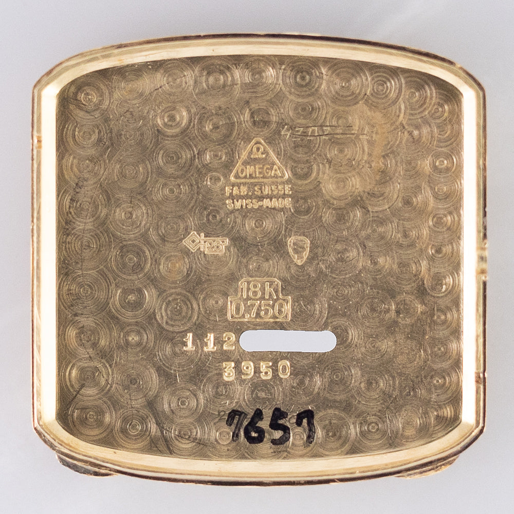 OMEGA Cioccolatone Automatic Black Guilloche 18K Yellow Gold Ref.3950　