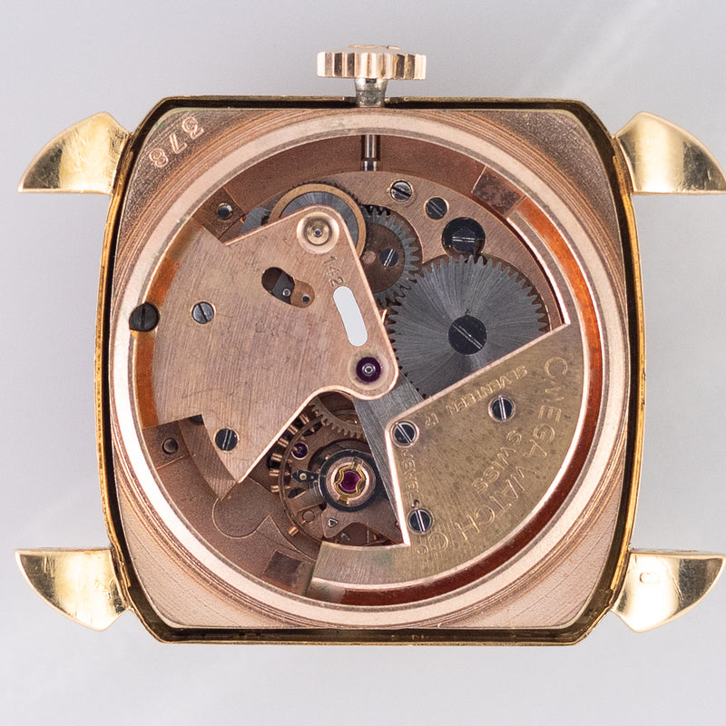 OMEGA Cioccolatone Automatic Black Guilloche 18K Yellow Gold Ref.3950　