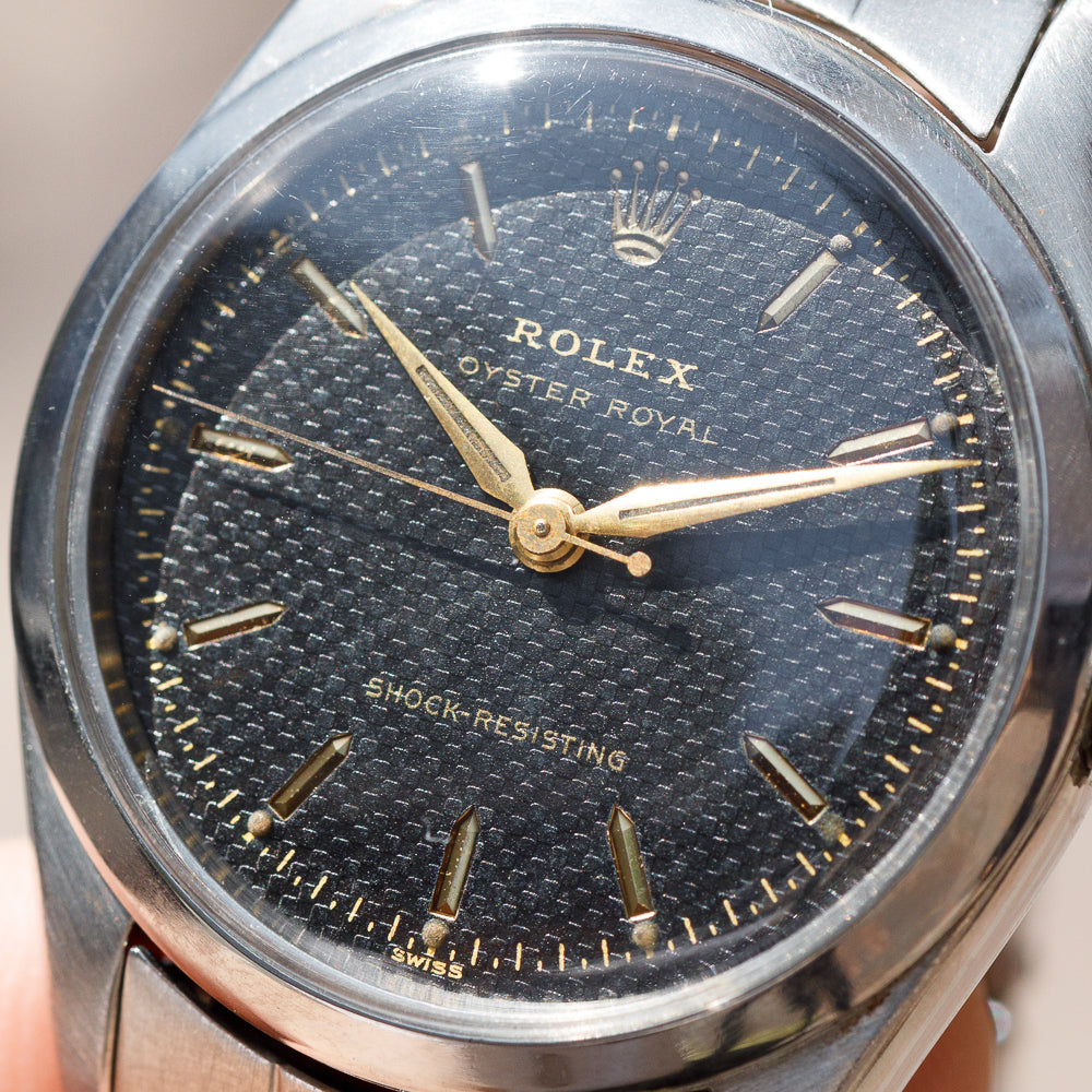 ROLEX OYSTER ROYAL Ref.6444 Black HONEYCOMB Dial – TIMEANAGRAM