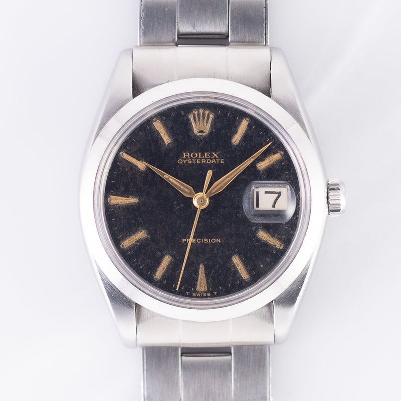 ROLEX OYSTERDATE Re.6694 Black Gilt Dial – TIMEANAGRAM
