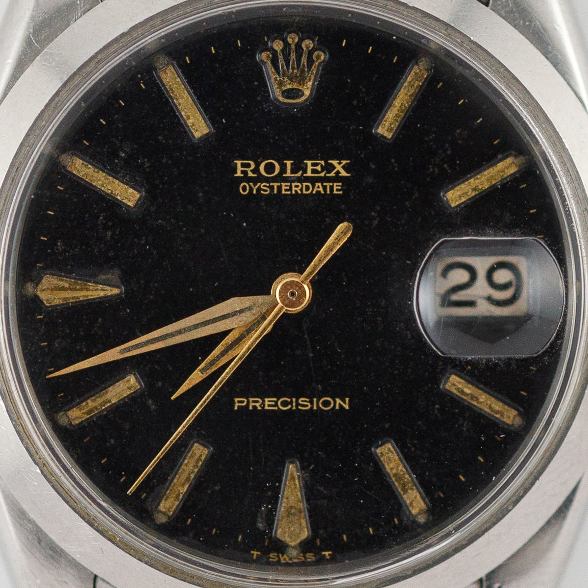 ROLEX OYSTERDATE Ref.6694 Black Gilt Dial