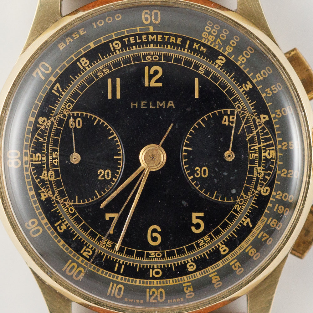 Helma Black Gilt Two-tone Dial