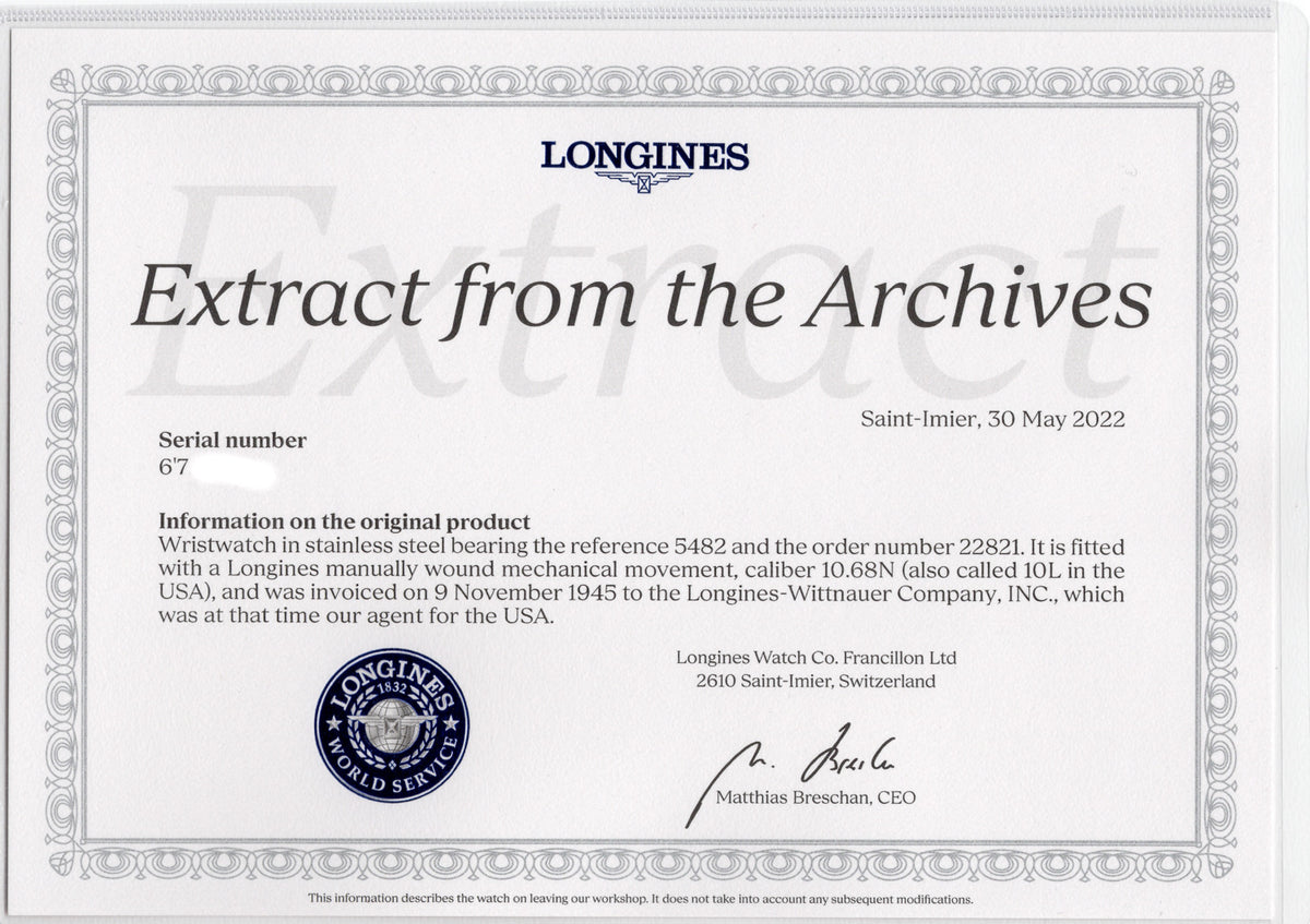 LONGINES Ref.5482 / 22821