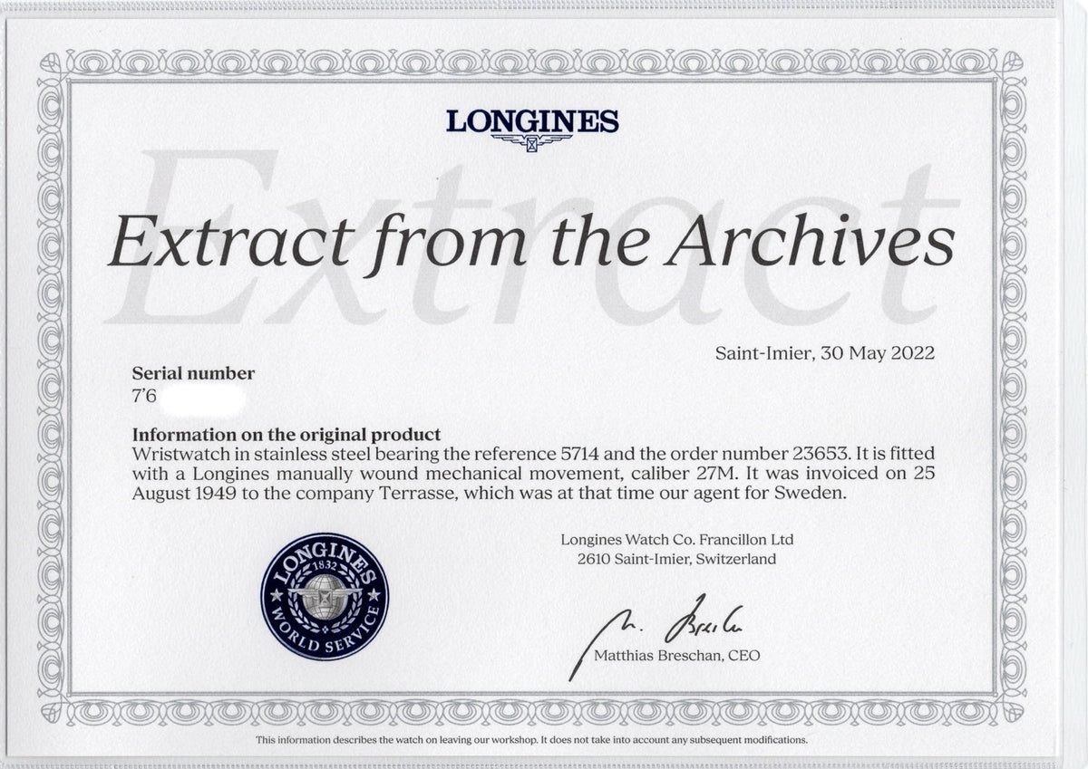 LONGINES SPECIAL Ref.5714 / 23653 SEI-TACCHE