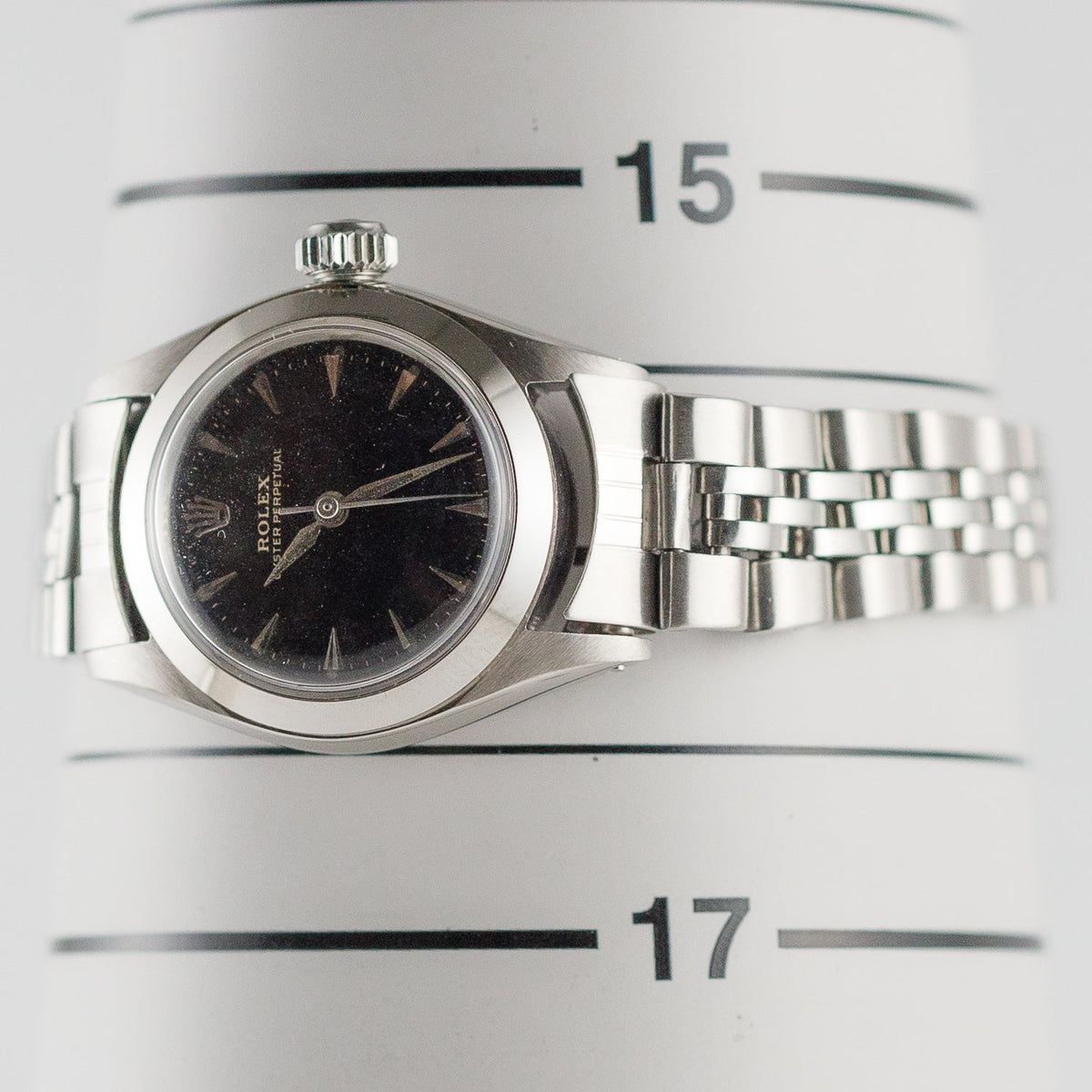 ROLEX OYSTER PERPETUAL Ref.6623 Glossy Black Gilt Dial