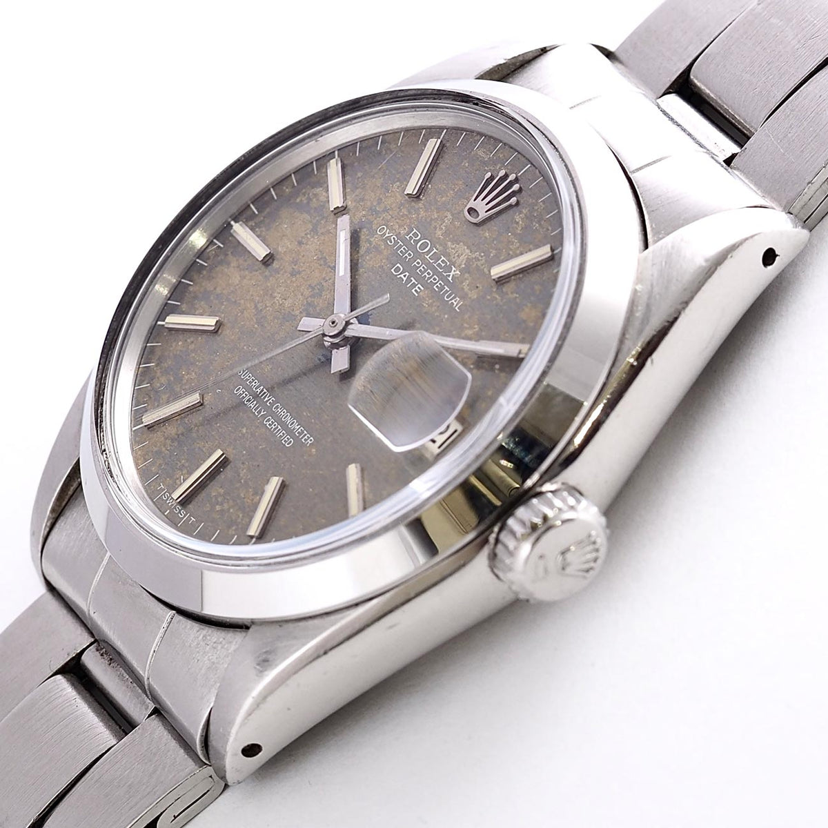 ROLEX OYSTER PERPETUAL DATE Ref.1500 Blue Patina Dial