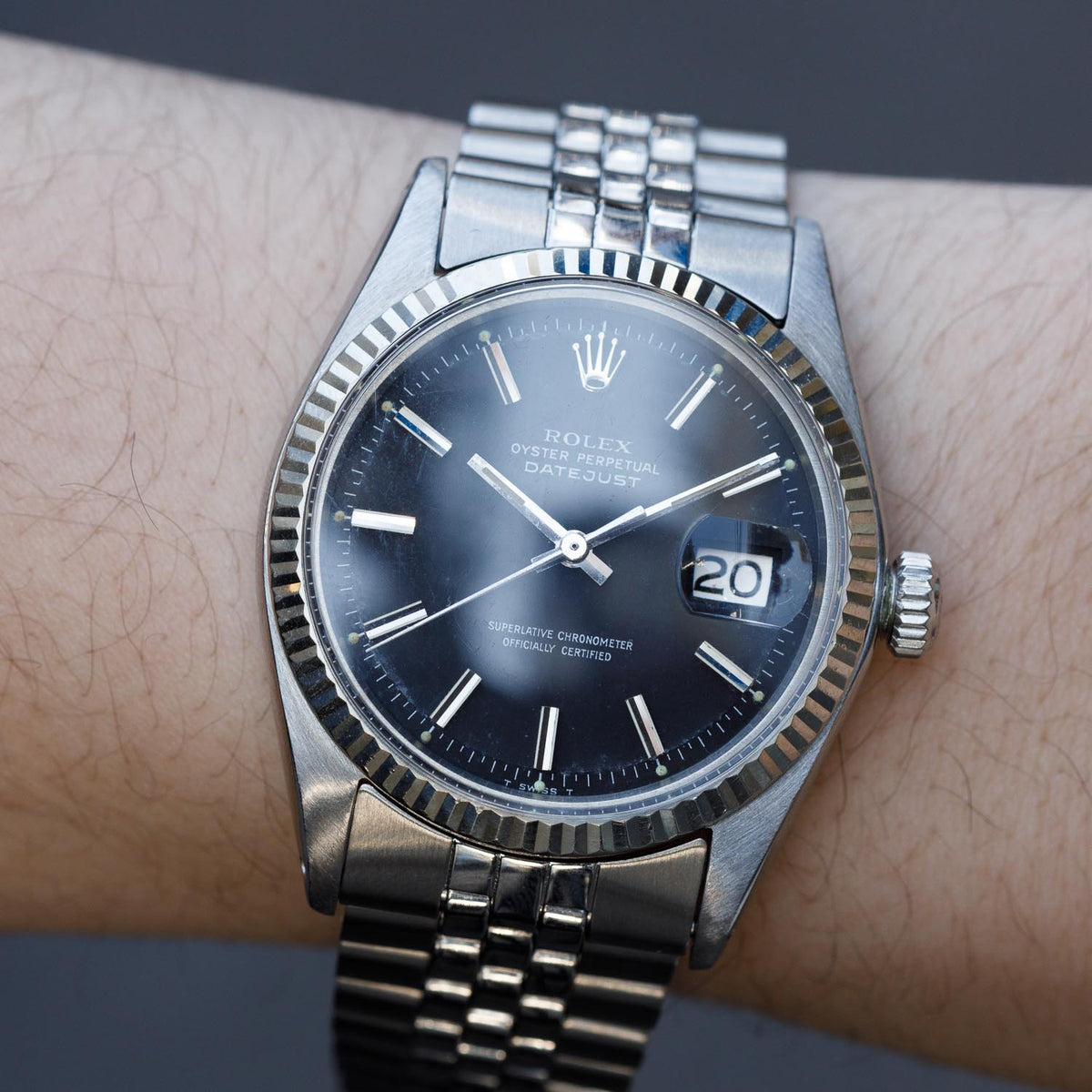 ROLEX DATEJUST Ref.1601 Black Matte Dial