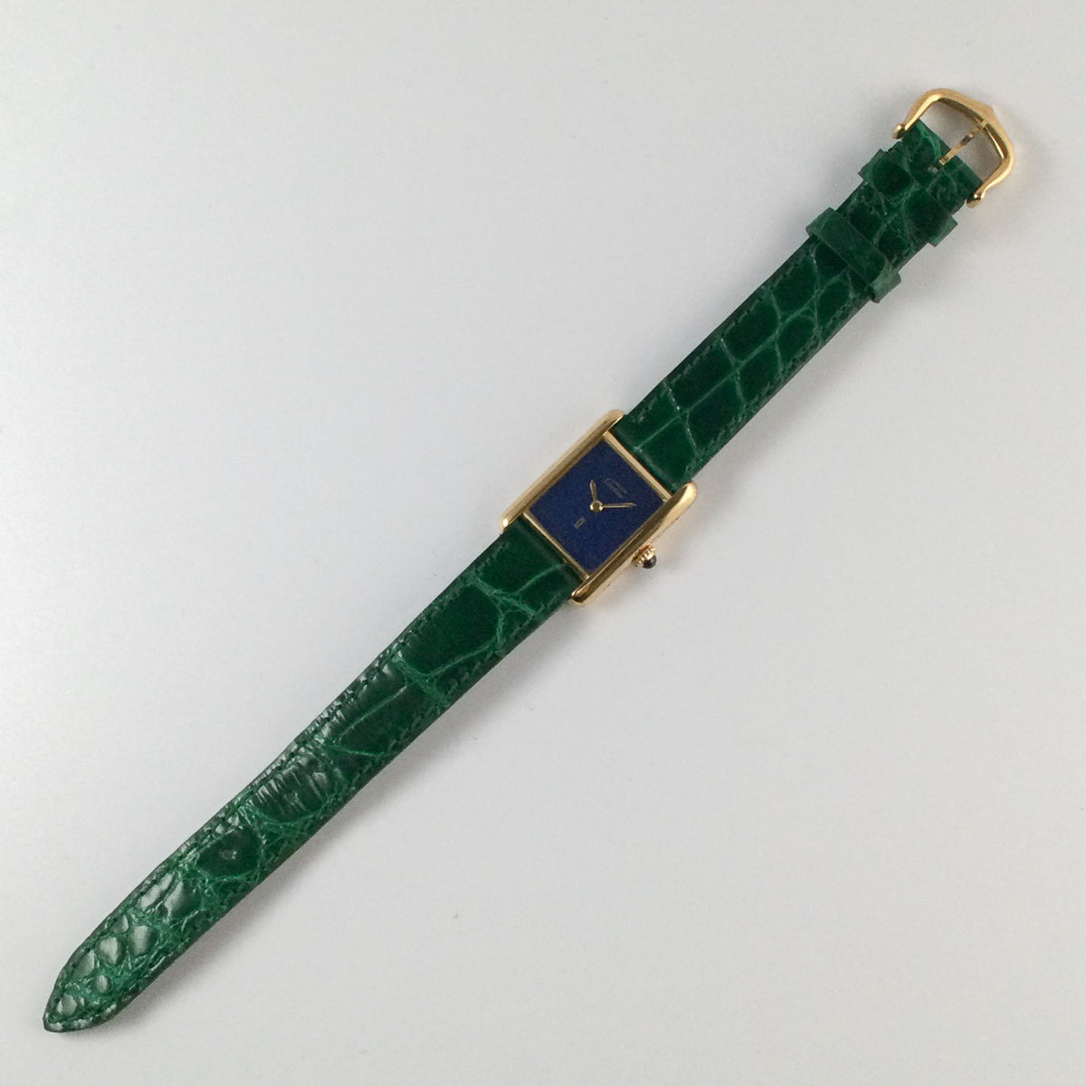 CARTIER SM must de tank Lapis Blue Dial