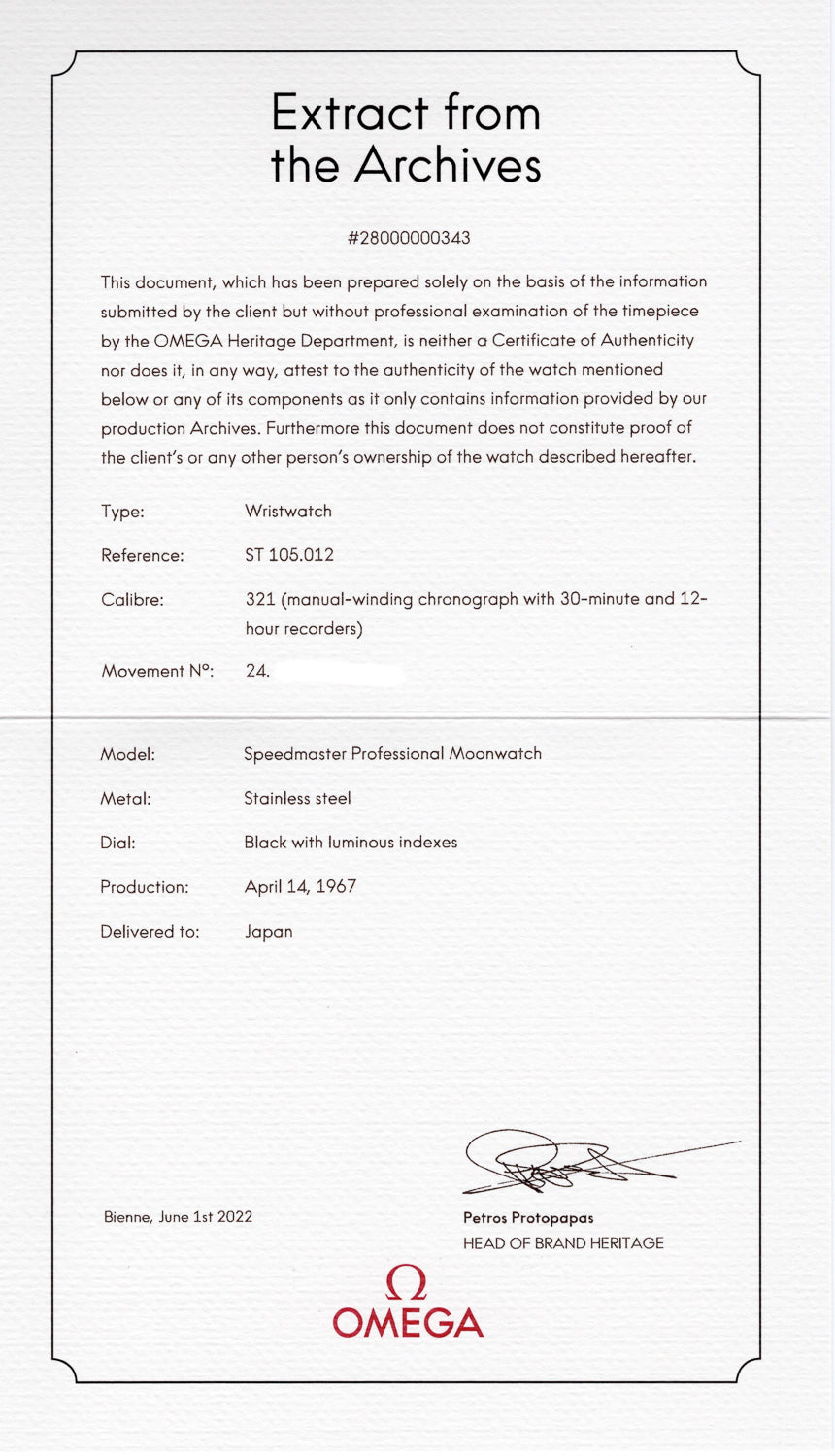 OMEGA SPEEDMASTER Ref.105.012 CB case Facet Lines On The Lugs