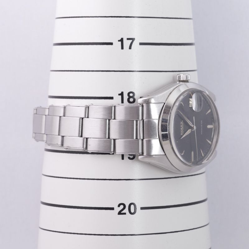 ROLEX OYSTERDATE Ref.6494 Black Gilt Dial Roulette Date