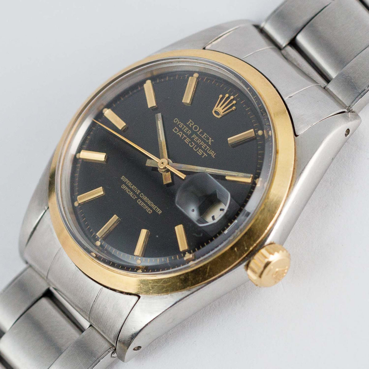 ROLEX DATEJUST Ref.1600 Black Mirror Dial