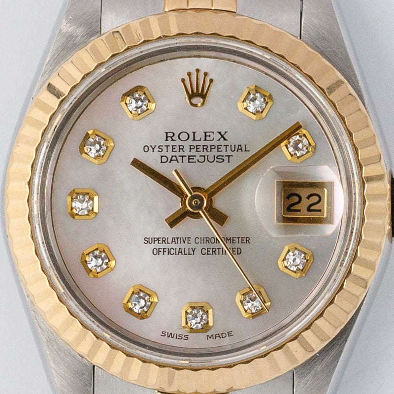 ROLEX DATEJUST Ref.69173 Mother Of Pearl Dial 10 Points Diamond