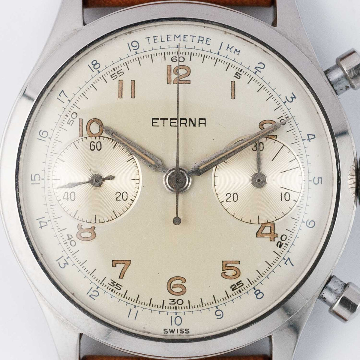 ETERNA Valjoux 22 Round Pusher Screw Back